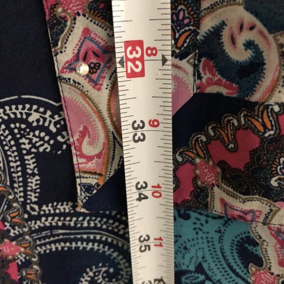 Wendy Williams Collection Womens XS/S Bold Paisley Jeweled Scarf Front Kimono - Picture 7 of 10